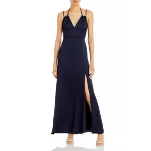 Aqua Fit and Flare Gown Dark Navy Size 6 2836